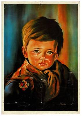Ağlayan Çocuk Büyük Boy Kartpostal KRT9083 - 1
