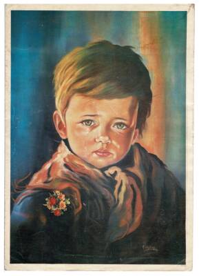 Ağlayan Çocuk Büyük Boy Kartpostal KRT9084 - 1
