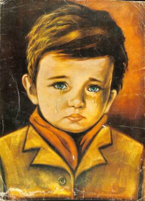 Ağlayan Çocuk Büyük Boy Kartpostal KRT9086 - 1