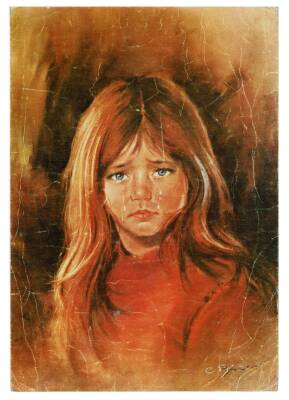 Ağlayan Çocuk Büyük Boy Kartpostal KRT9188 - 1