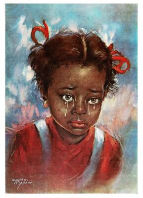 Ağlayan Çocuk Büyük Boy Kartpostal KRT9189 - 1