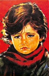 Ağlayan Çocuk Temalı Kartpostal KRT19105 - Gökçekoleksiyon