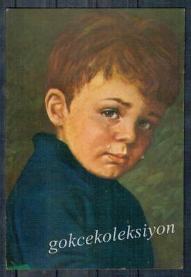 Ağlayan Çocuk Temalı Kartpostal KRT3392 - 1