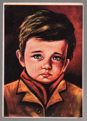 Ağlayan Küçük Çocuk Orta Boy Kartpostal KRT5262 - 1