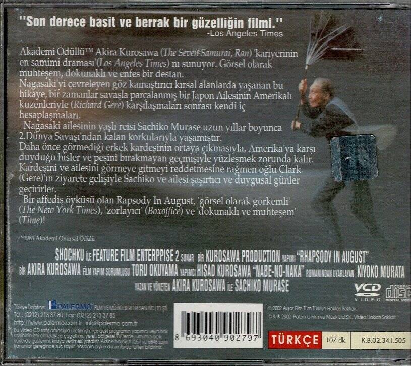 Ağustosta Rapsodi - Richard Gere VCD Film VCD9849 - 2