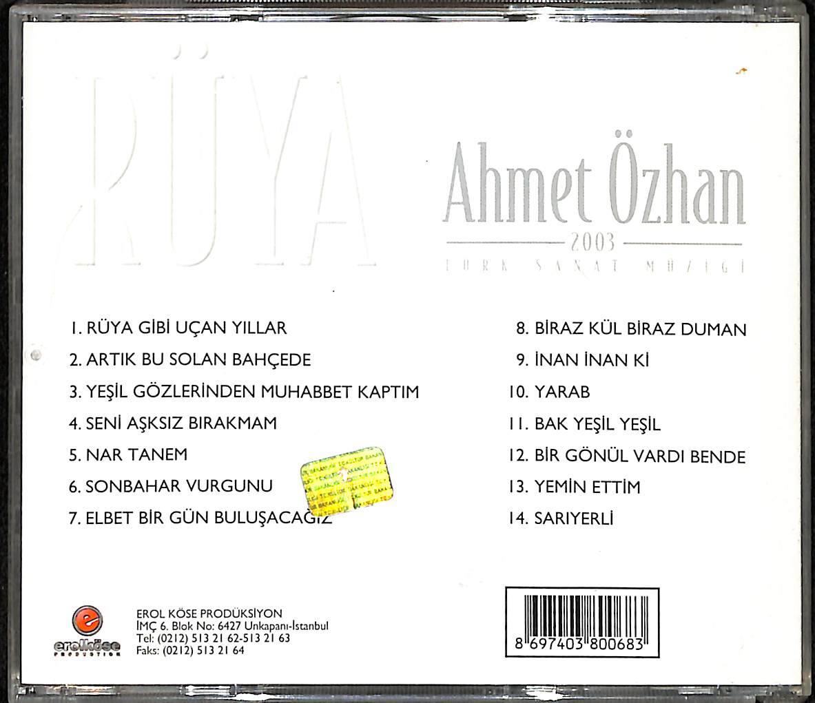 Ahmet Özhan - Rüya CD (İkinci El) CD5594 - 2
