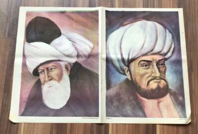 Ahmet Yesevi - Mevlana Celaleddin-i Rumi Büyük Boy Poster GZ119351 - 1