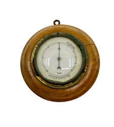 Eski Ahşap Duvar Tipi Hygrometre – 11 cm Nem Ölçer | Analog Dekoratif AOB3974 - Gökçekoleksiyon