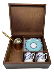 Ahşap Kutulu Cezveli Fincan Takımı AOB2921 - Gökçekoleksiyon