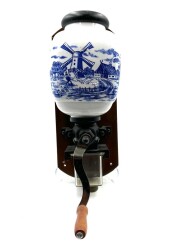 Ahşap Metal Kollu Porselen Duvar Tipi Kahve Değirmeni - Gökçekoleksiyon