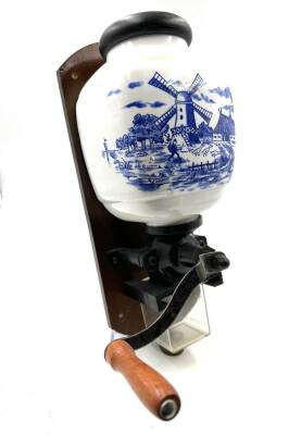 Ahşap Metal Kollu Porselen Duvar Tipi Kahve Değirmeni - 3