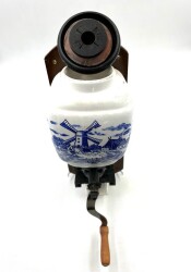 Ahşap Metal Kollu Porselen Duvar Tipi Kahve Değirmeni - 4