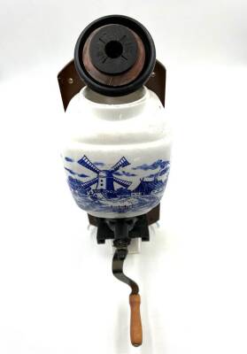 Ahşap Metal Kollu Porselen Duvar Tipi Kahve Değirmeni - 4