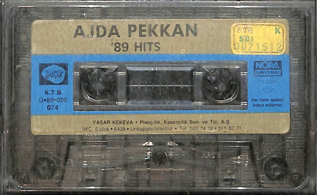 Ajda Pekkan 89 Hits Kaset (Sarı Bandrol - İkinci El) KST27953 - 1