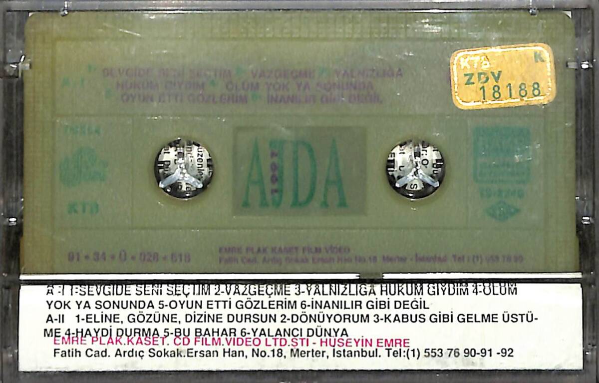 Ajda Pekkan – Seni Seçtim Orijinal Kaset (İkinci El) *Emre Kasetçilik - Sarı Bandrol - 1991* KST29951 - 2