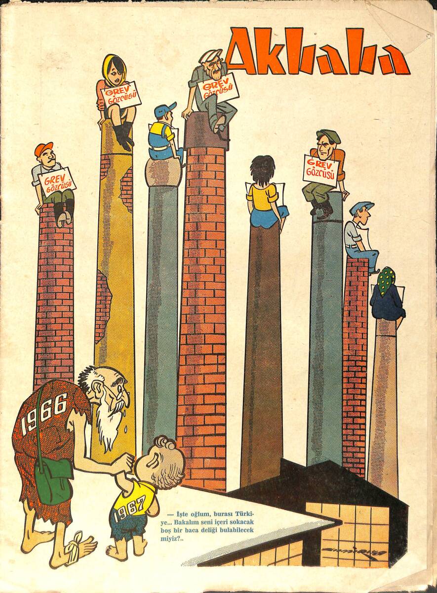 Akbaba Mizah Karikatür Dergisi 28 Aralık 1966 Sayı: 1 NDR93193 - 1