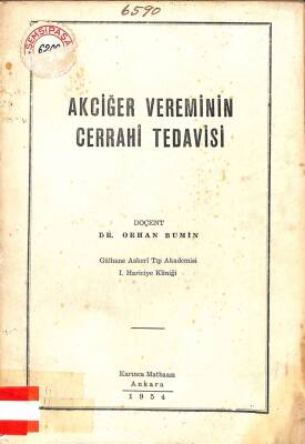 AKCİĞER VEREMİNİN CERRAHİ TEDAVİSİ,1954 KTP1996 - 1