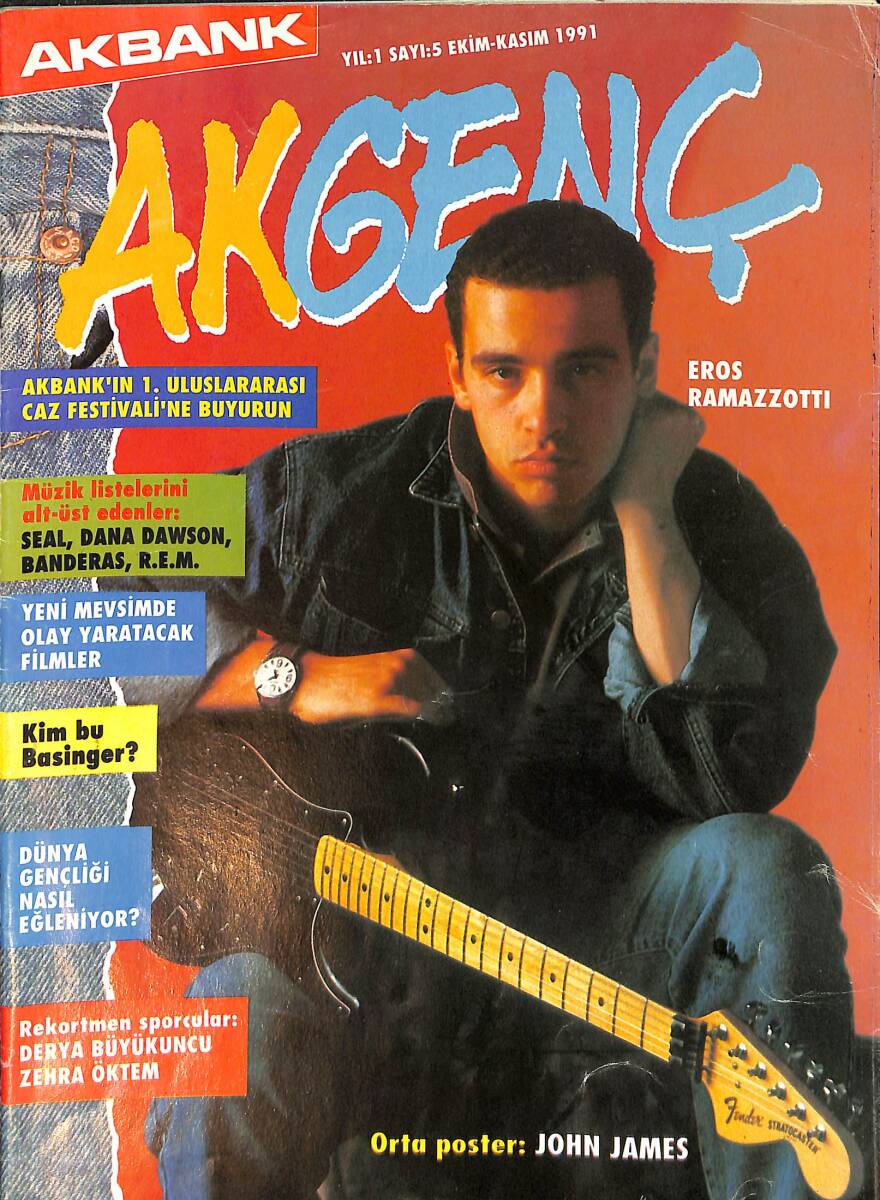 Akgenç Gençlik Dergisi Ekim-Kasım 1991 Sayı 5 - Madonna 35 Yaşında - John James Poster NDR89944 - 1