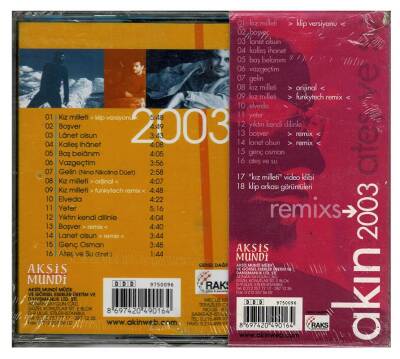 Akın - Ateş ve Su (2003 Remix) Çok NadirÇİL CD Müzik CD296 - 4
