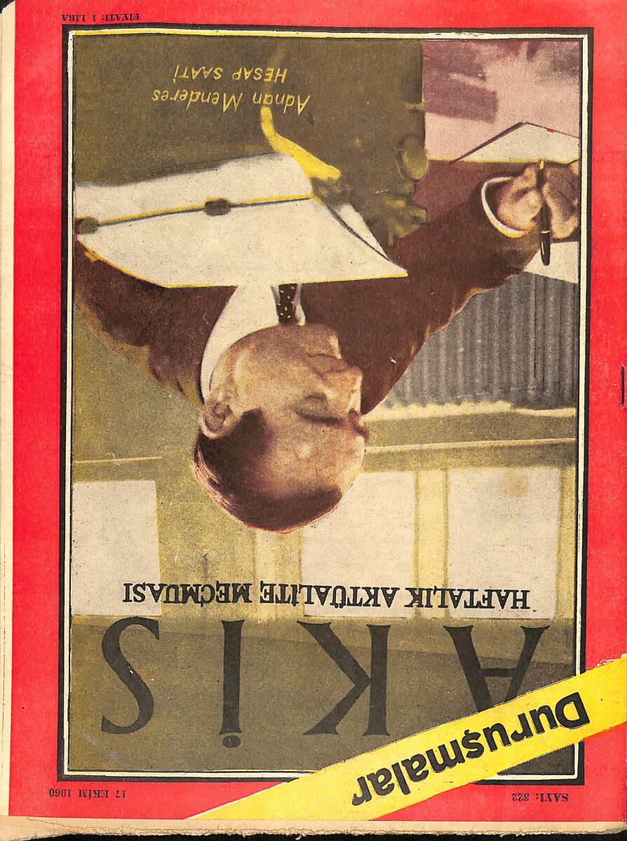 Akis Dergisi 17 Ekim 1960 Sayı:322 - Kapak: Adnan Menderes NDR91750 - 1