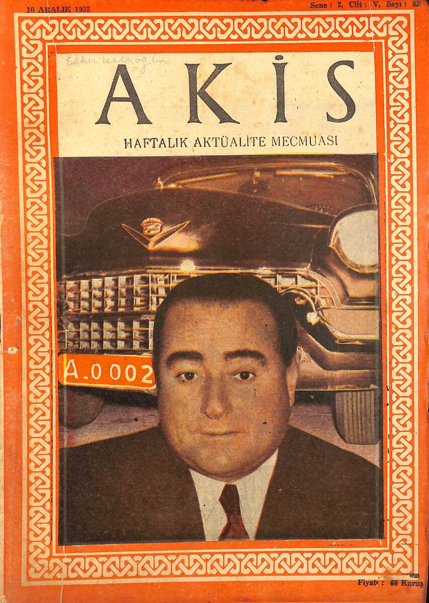 Akis Haftalık Aktüalite Dergisi 10 Aralık 1955 Sayı : 83 - Kapak : Menderes NDR90845 - 1