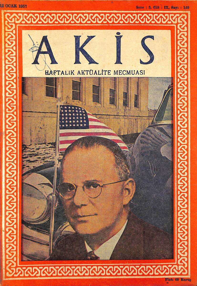 Akis Haftalık Aktüalite Dergisi 12 Ocak 1957 Sayı : 140 - Kapak : Fletcher Warren NDR90949 - 1