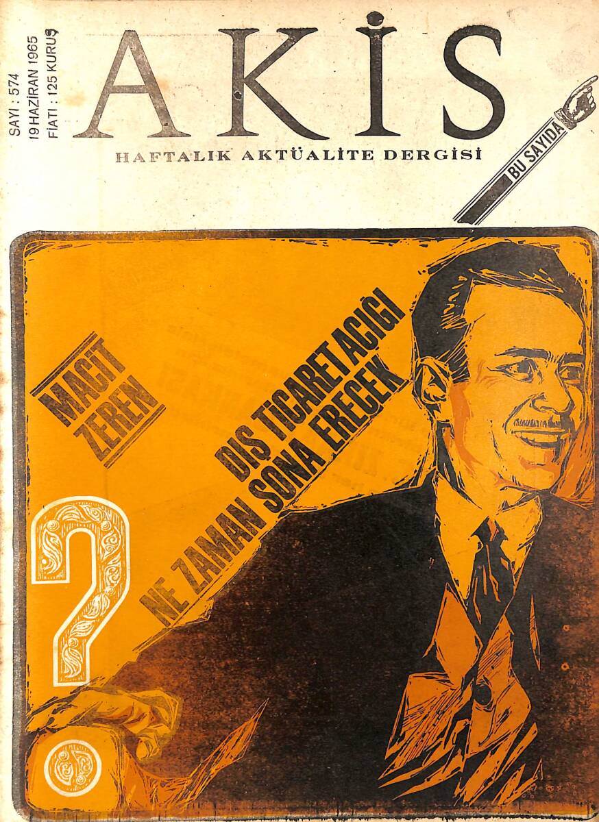 Akis Haftalık Aktüalite Dergisi 19 Haziran 1965 Sayı 574 - 1965 Dünyasında Komünizm - Avni Doğan Öldü NDR91950 - 1