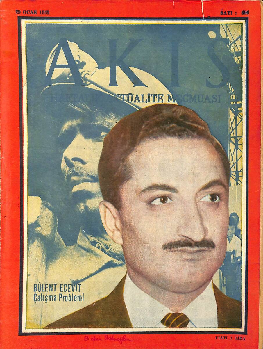 Akis Haftalık Aktüalite Dergisi 29 Ocak 1962 Sayı : 396 - Kapak : Bülent Ecevit - Keban Barajı'nın İnşa Edileceği Arazi NDR90711 - 1