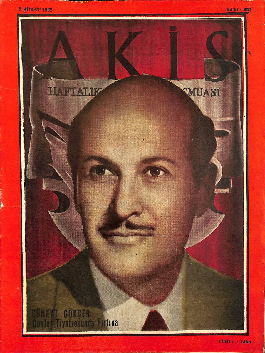 Akis Haftalık Aktüalite Dergisi 5 Şubat 1962 Sayı : 397 - Kapak : Cüneyt Gökçer NDR90832 - 1