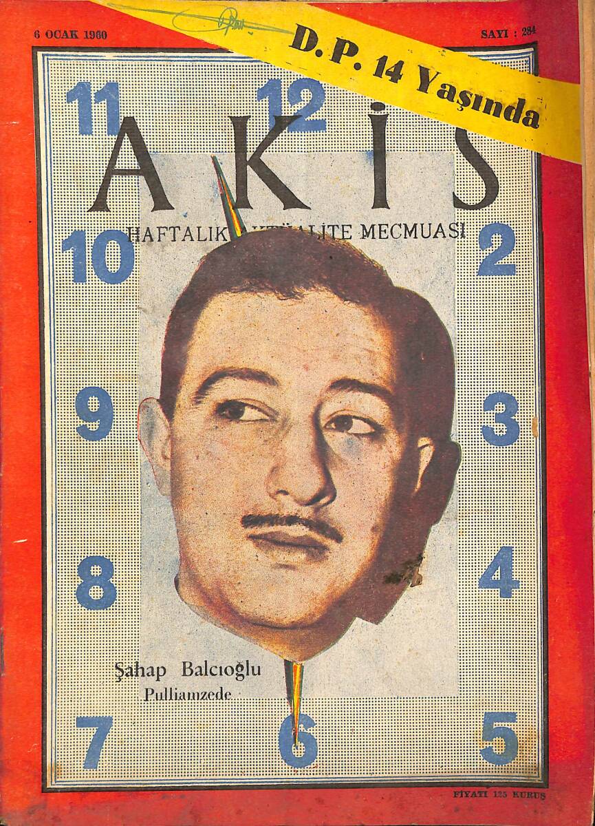 Akis Haftalık Aktüalite Dergisi 6 Ocak 1960 Sayı : 284 - Kapak : Şahap Balcıoğlu NDR90984 - 1