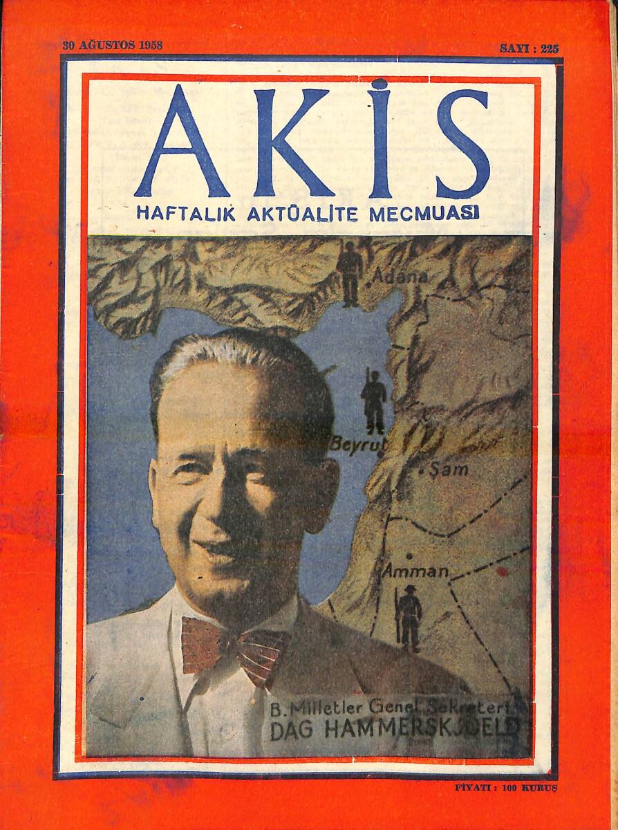Akis Haftalık Aktüalite Mecmuası 30 Ağustos 1958 Sayı 220 - İsmail Rüştü Aksal Amma Çetin Cevizmiş - Samet Ağaoğlu Kazdığı Kuyuya Düştü NDR94257 - 1