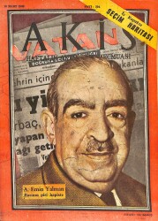 Akis Haftalık Aktüalite Mecmuası Sayı 294 16 Mart 1960 - Kapak Emin Yalman, Allan Ladd, İsmet İnönü NDR84364 - Gökçekoleksiyon