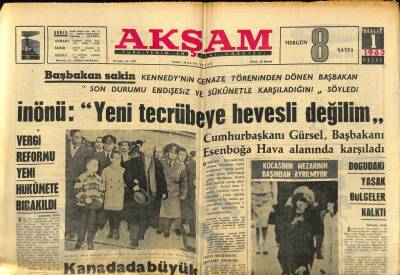 Akşam Gazetesi 1 Aralık 1963 - Kanadada Büyük Hava Faciası Oldu GZ60571 - 2