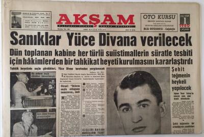 Akşam Gazetesi 1 Haziran 1960 - Sanıklar Yüce Divana Verilecek GZ16549 - 2