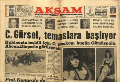 Akşam Gazetesi 1 Haziran 1962 - İstanbulda Evlilik Okulu Kurulacak... - C. Gürsel Temaslara Başlıyor GZ93416 - 1