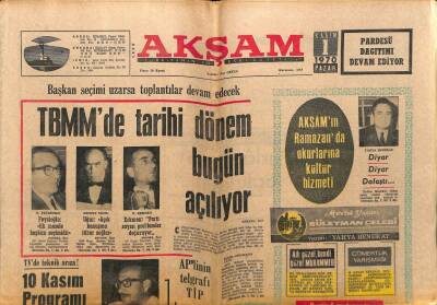 Akşam Gazetesi 1 Kasım 1970 - TBMMde Tarihi Dönem Bugün Açılıyor GZ66247 - 2