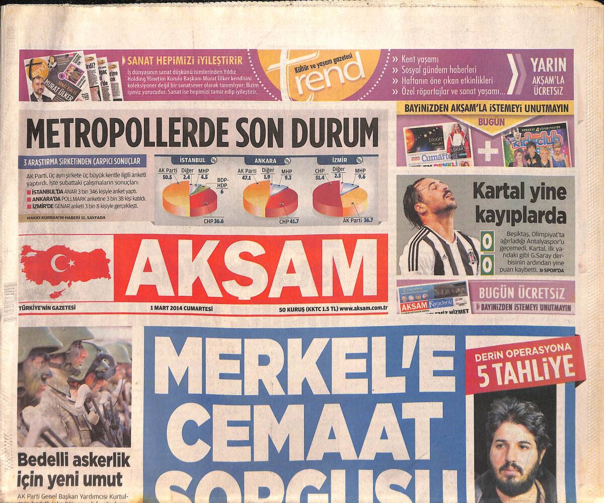 Akşam Gazetesi 1 Mart 2014 - Sabancı'dan Sanayiye 500 Milyon $ Yatırım - Didier Drogba Doğru Zamanda Ayrıldı GZ160053 - 1