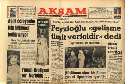 Akşam Gazetesi 1 Mayıs 1963 - Aşırı Cereyanlar İçin Hükümet Tedbir Alıyor GZ77199 - 1