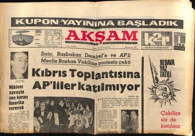 Akşam Gazetesi 1 Mayıs 1966 - Nükleer Savaşta Son Kararı Amerika Verecek GZ60450 - 1