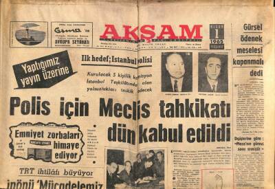 Akşam Gazetesi 1 Nisan 1965 - Profesör Başgilin 29 Yıl Hapsi İstendi - Telefon Devir Ücretine Yüzde 900 Zam Yapıldı GZ92340 - 1