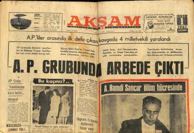 Akşam Gazetesi 1 Şubat 1967 - A.P. Grubunda Arbede Çıktı GZ60491 - 2