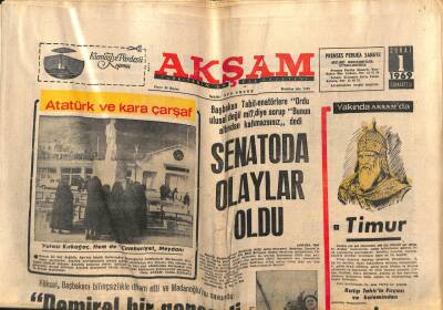 Akşam Gazetesi 1 Şubat 1969 - Atatürk Ve Kara Çarşaf GZ82318 - 1