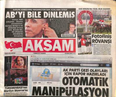 Akşam Gazetesi 1 Temmuz 2013 - TSK , Dersim Belgelerini Meclise Gönderdi GZ98234 - 1