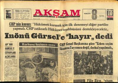 Akşam Gazetesi 10 Aralık 1963 - Filiz Akın Nisan Haberlerini Yalanladı GZ60580 - 2
