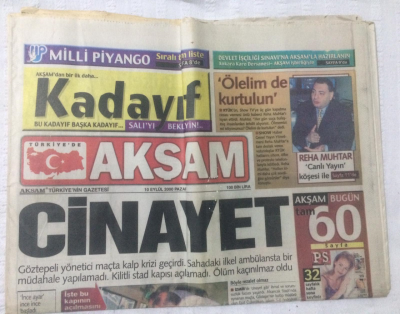 Akşam Gazetesi 10 Eylül 2000 - Ajdayı Şok Eden Mektup - GZ17496 - 1