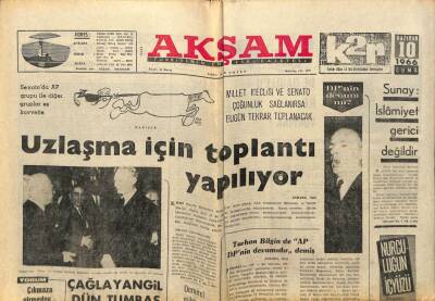 Akşam Gazetesi 10 Haziran 1966 - Cevdet Sunayİslamiyet Gerici Değildir GZ61177 - 1