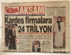 Akşam Gazetesi 10 Haziran 1996 - Tuncelide 5 Şehit GZ7260 - 1