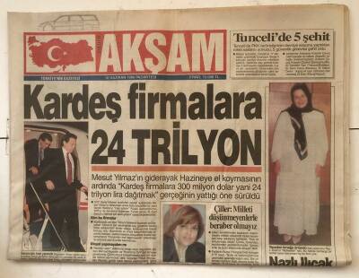 Akşam Gazetesi 10 Haziran 1996 - Tuncelide 5 Şehit GZ7260 - 1