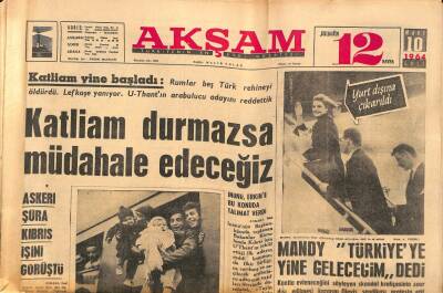 Akşam Gazetesi 10 Mart 1964 - Zengibarda Bütün Toprakalr Devletleştirildi - Mandy Türkiyeye Yine Geleceğim dedi GZ92269 - 1
