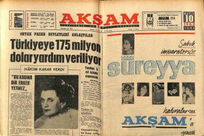 Akşam Gazetesi 10 Mayıs 1963 - Türkiyeye 175 Milyon Dolar Yardım Veriliyor GZ77196 - 1